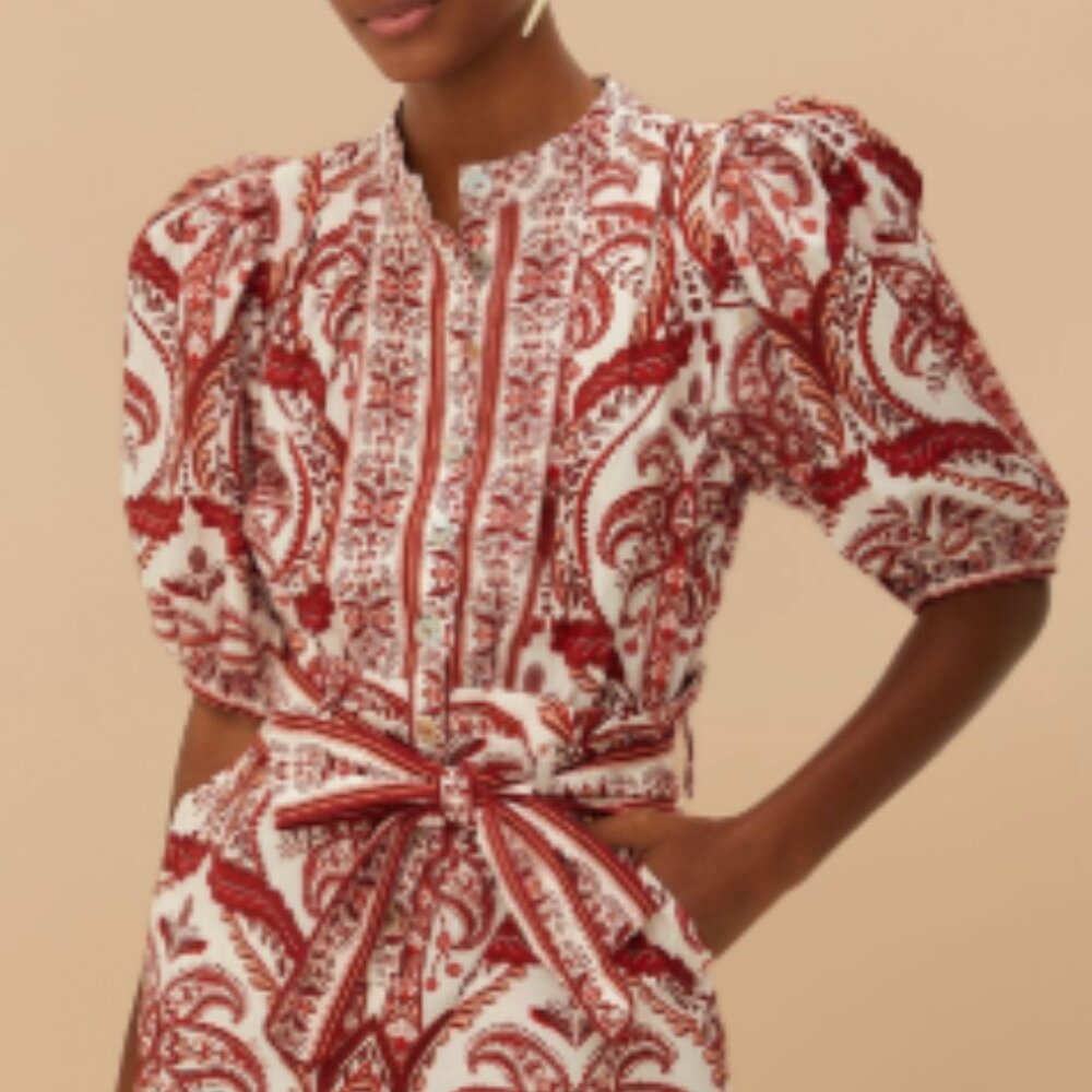 NWT off-white tropical cameo organic cotton romper